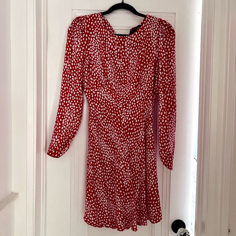NWT Maje Red & White Spotted Dress